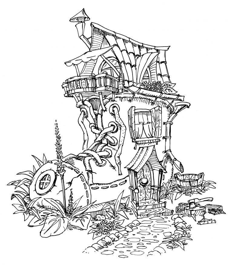 encanto house coloring page