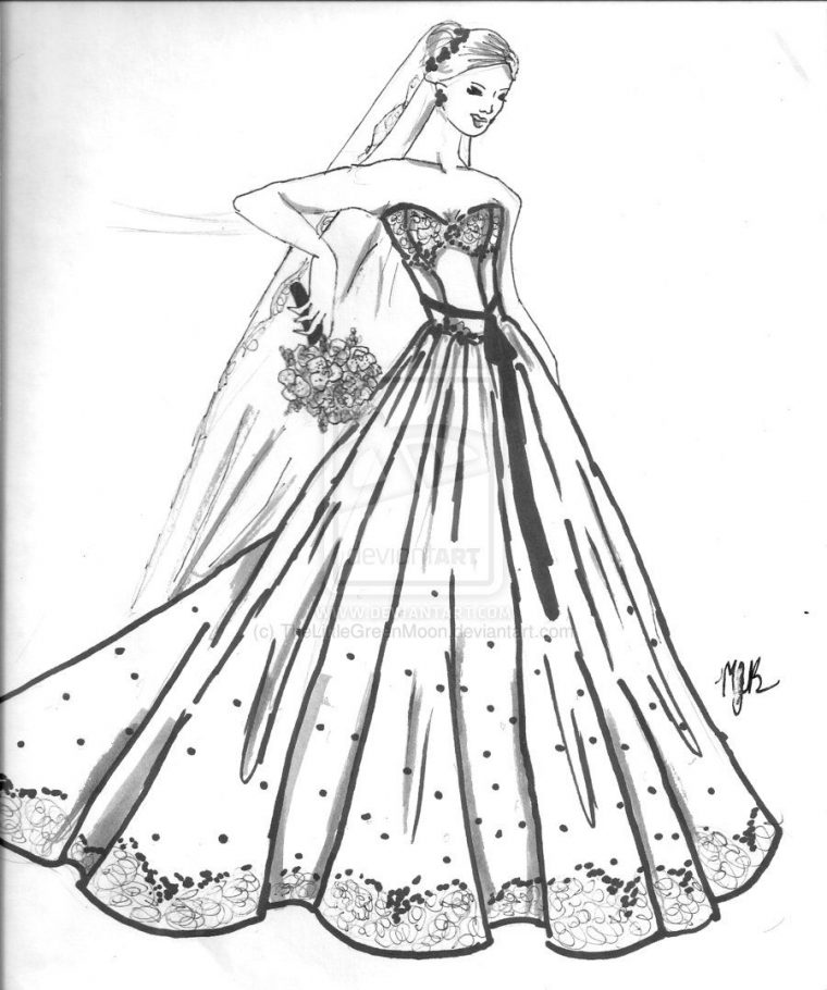wedding dress coloring pages