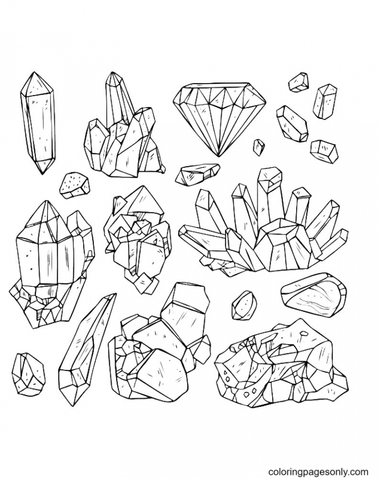 crystal coloring page