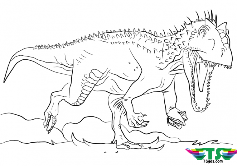 t rex coloring page easy