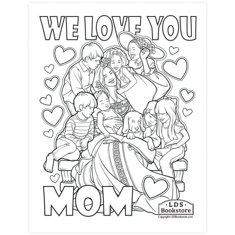 coloring pages i love you mom