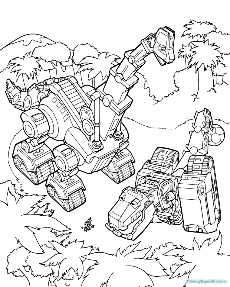 dino trucks coloring pages