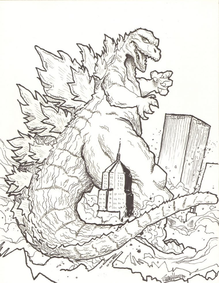 fire godzilla coloring pages