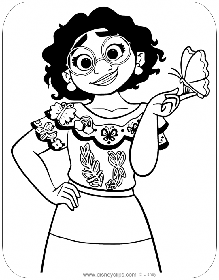 mirabel encanto coloring page