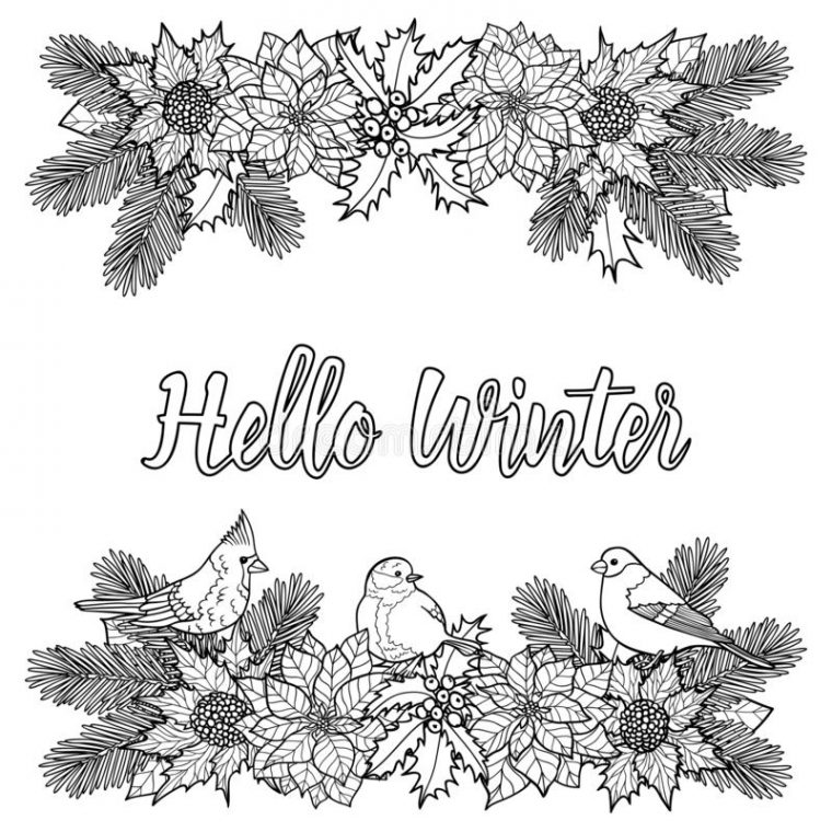hello winter coloring pages