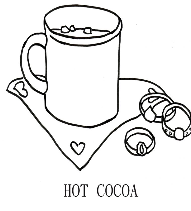 hot cocoa coloring page