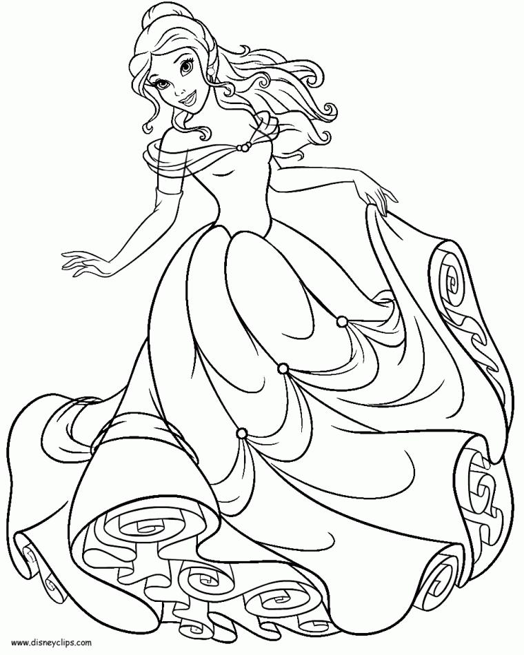 belle princess coloring pages