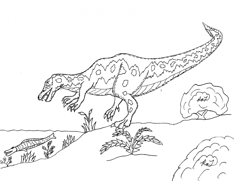 baryonyx coloring page