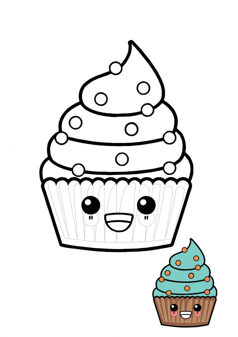 kawaii dessert coloring pages