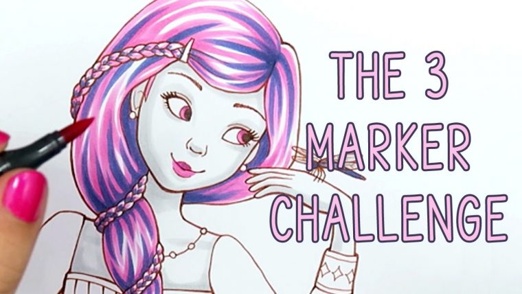 3 marker challenge coloring pages