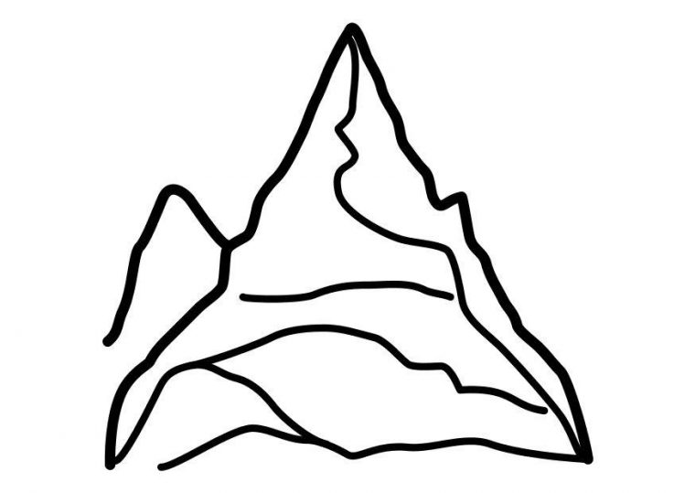 easy mountain coloring pages