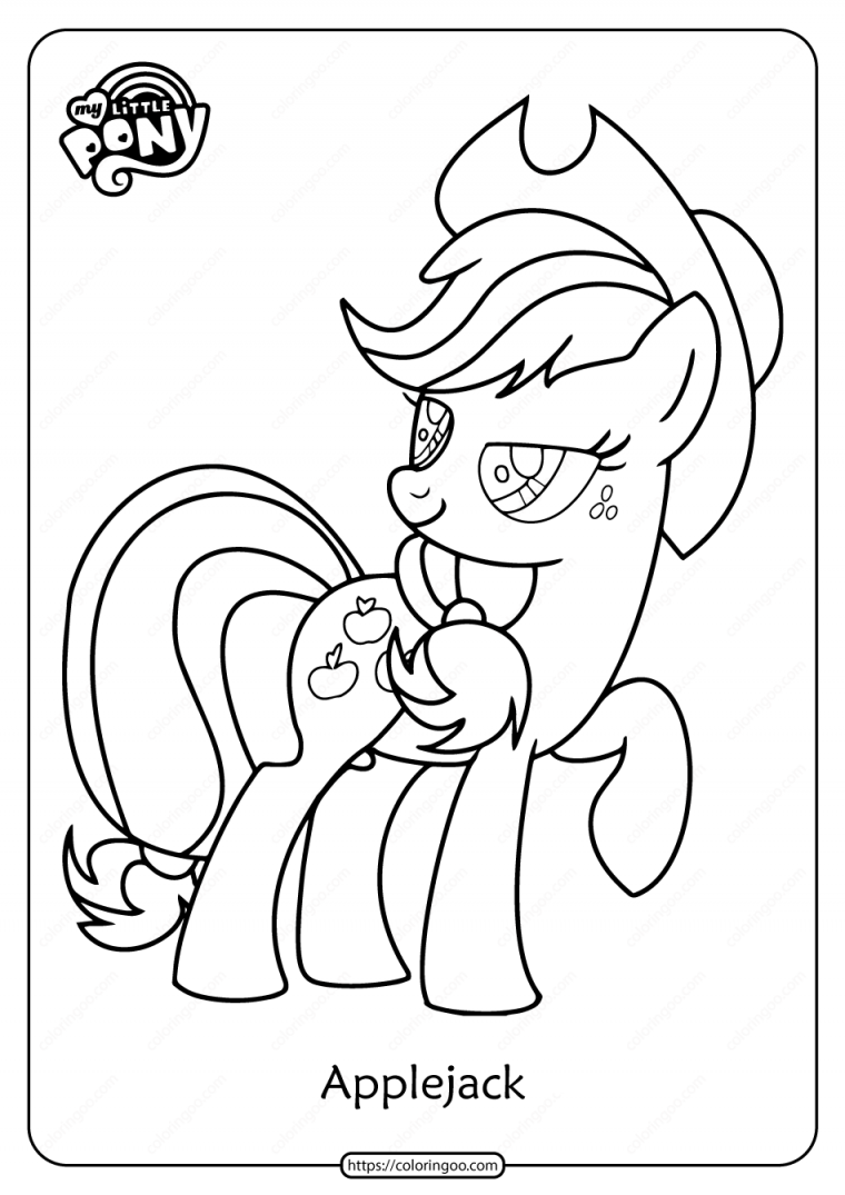 my little pony coloring pages applejack