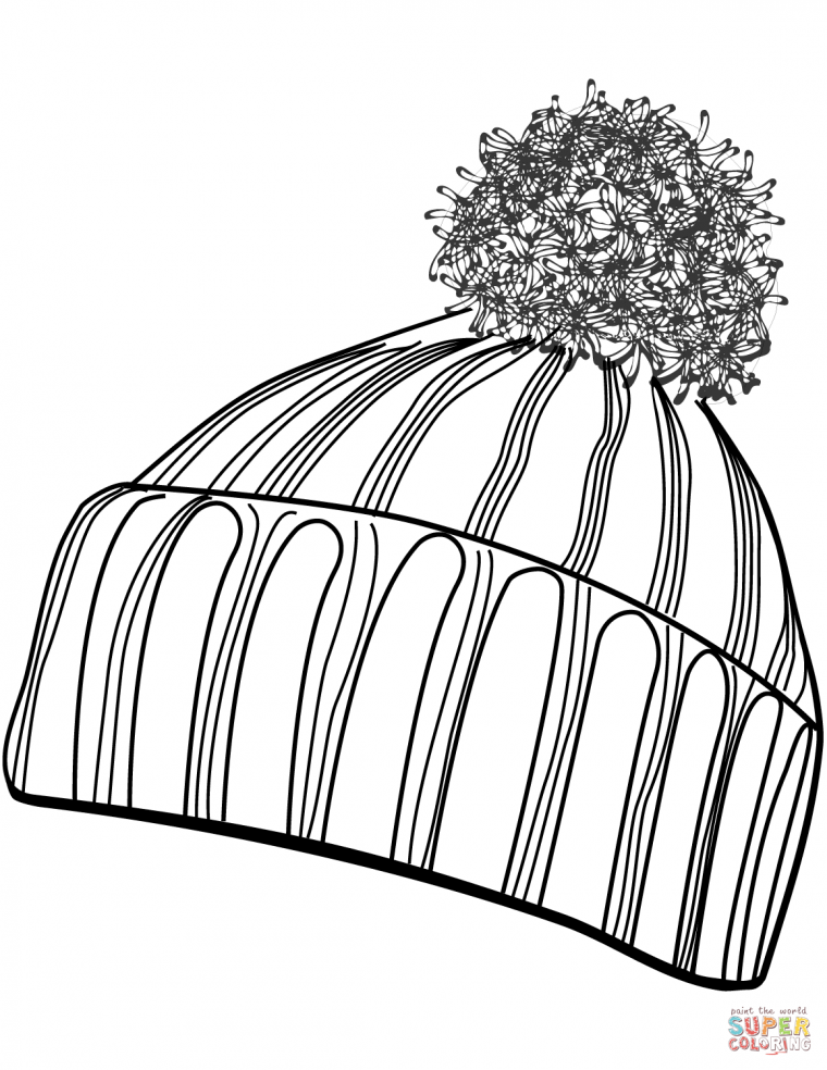 winter hat coloring page