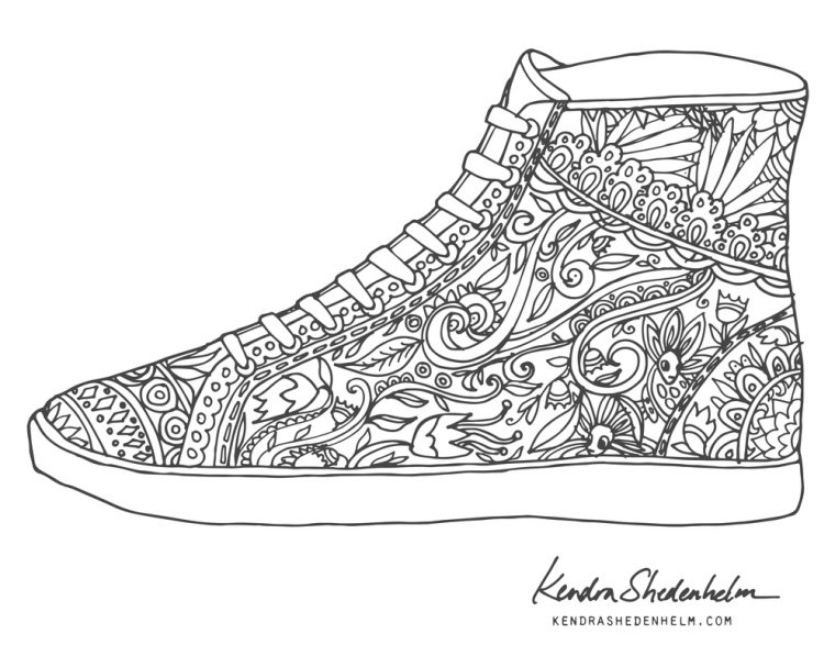 printable coloring pages shoes