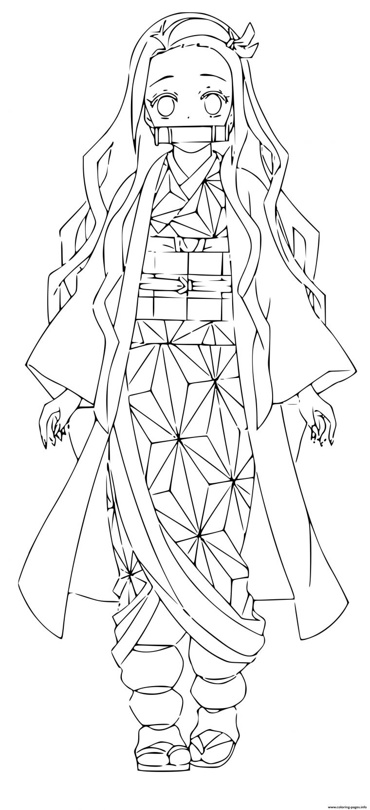 nezuko demon slayer coloring pages