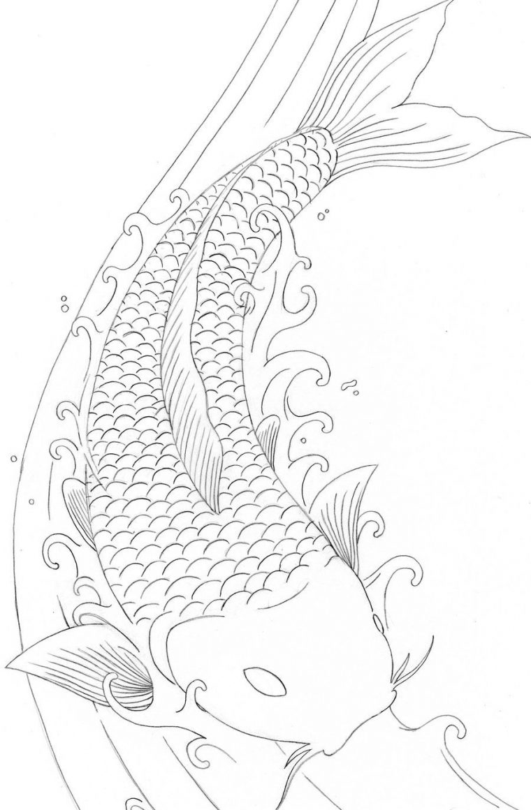 koi fish coloring pages for adults
