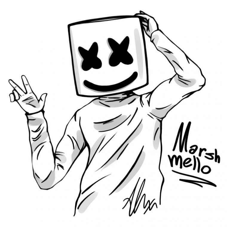 marshmello coloring page