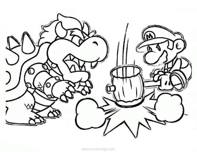 bowser mario coloring pages