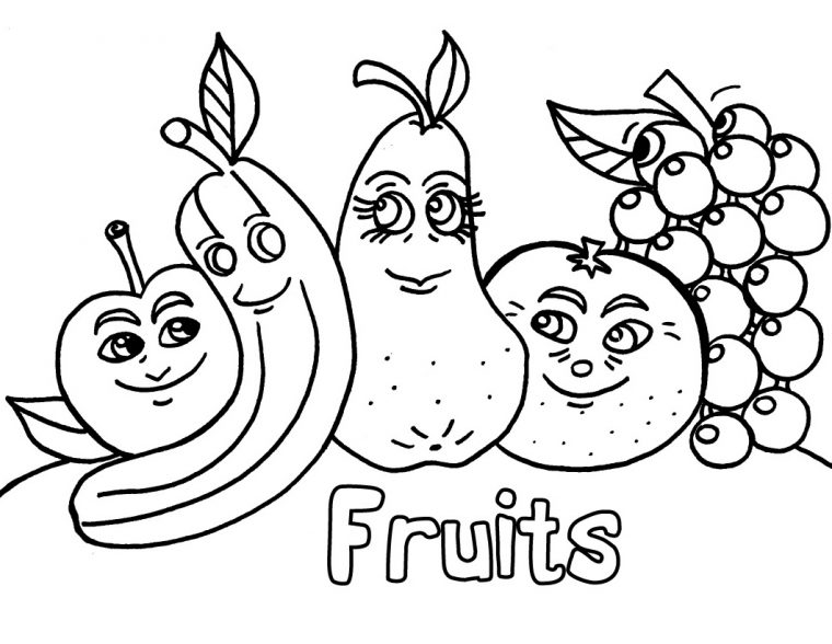 cute fruit coloring pages