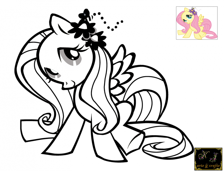 fluttershy coloring page