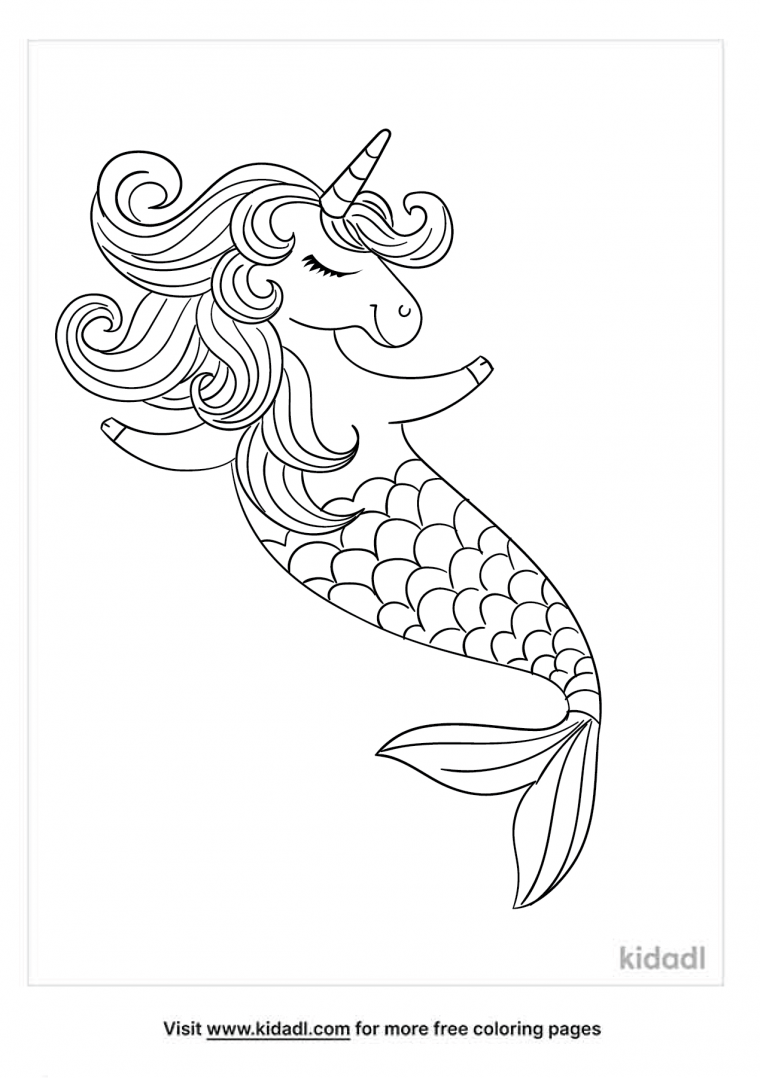 mermaid unicorn coloring pages