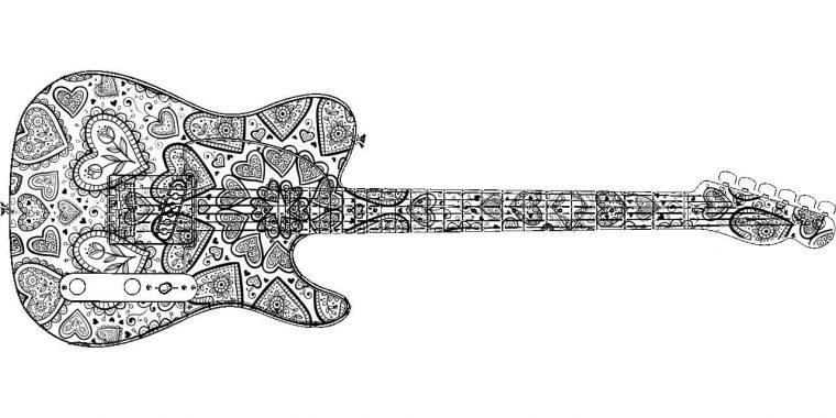 electric guitar coloring page