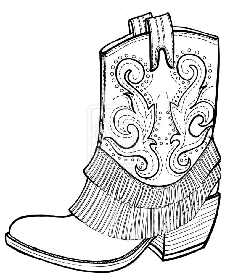boot coloring page