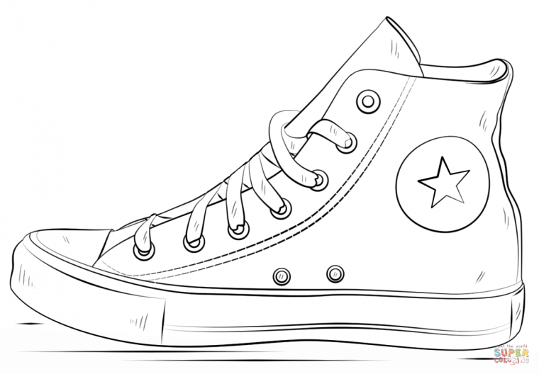 printable shoe coloring pages