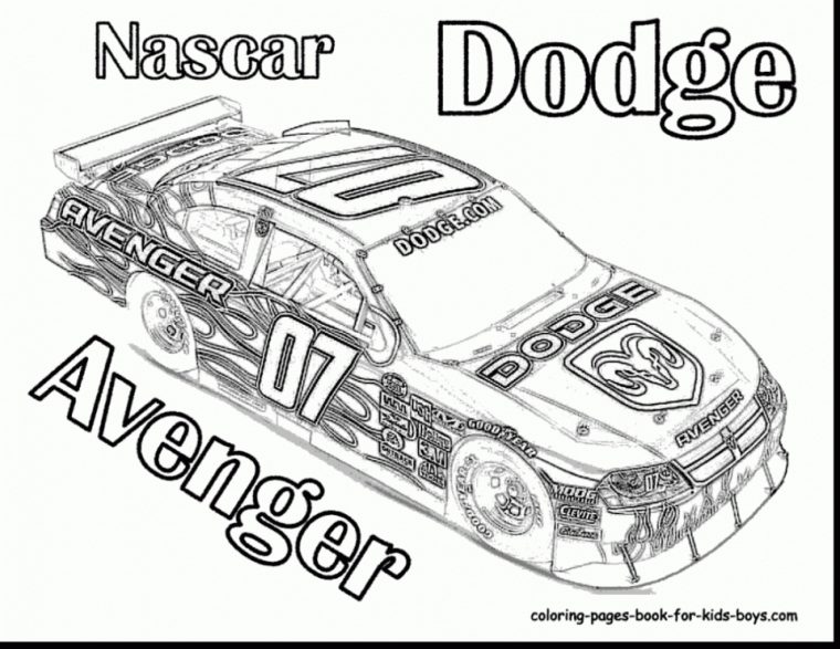 nascar coloring pages to print
