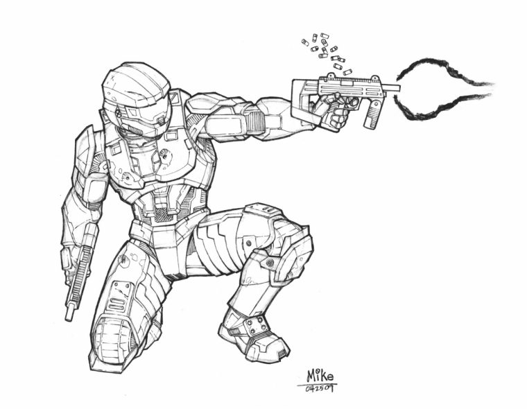 master chief coloring page