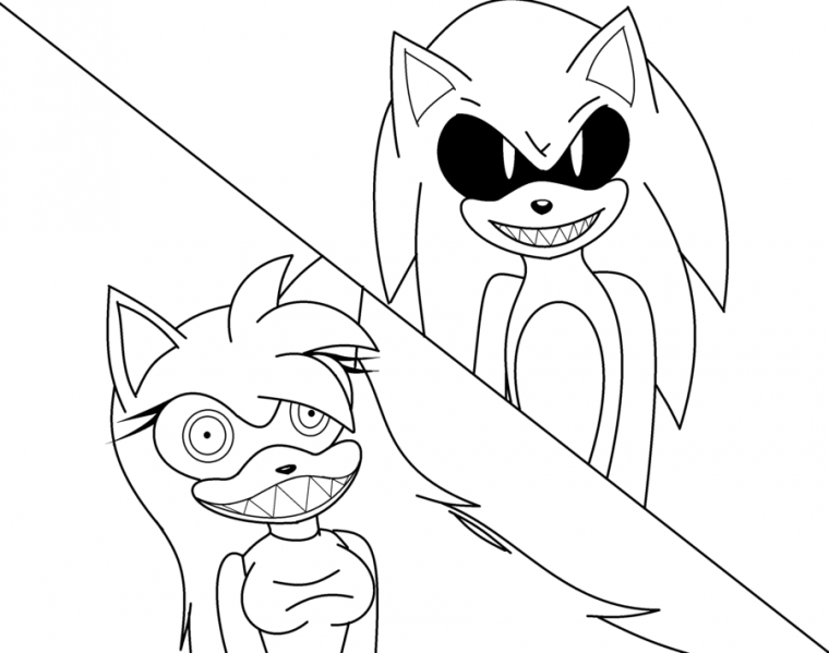 evil sonic coloring pages