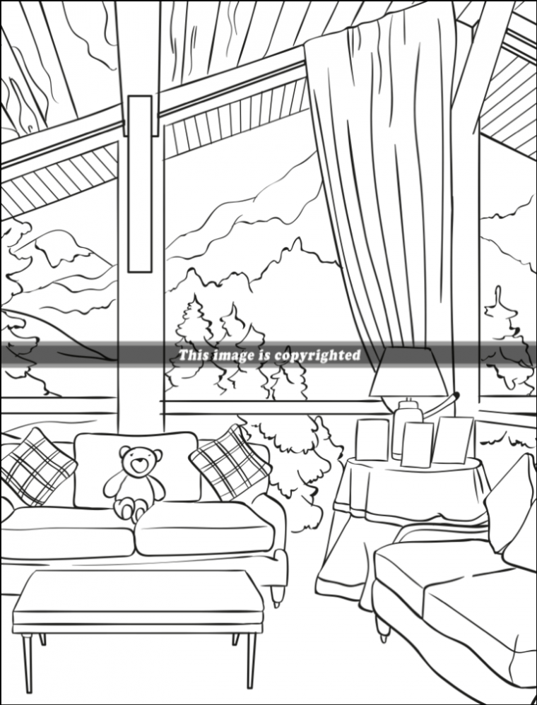 interior design coloring pages