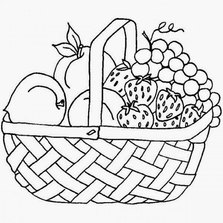 fruit basket coloring page