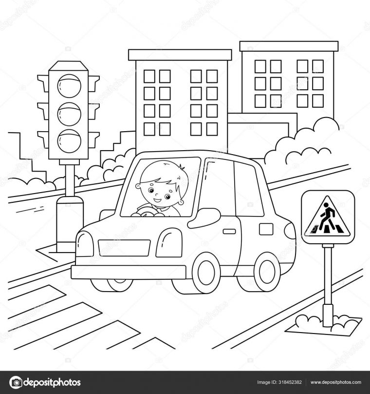 coloring pages traffic light