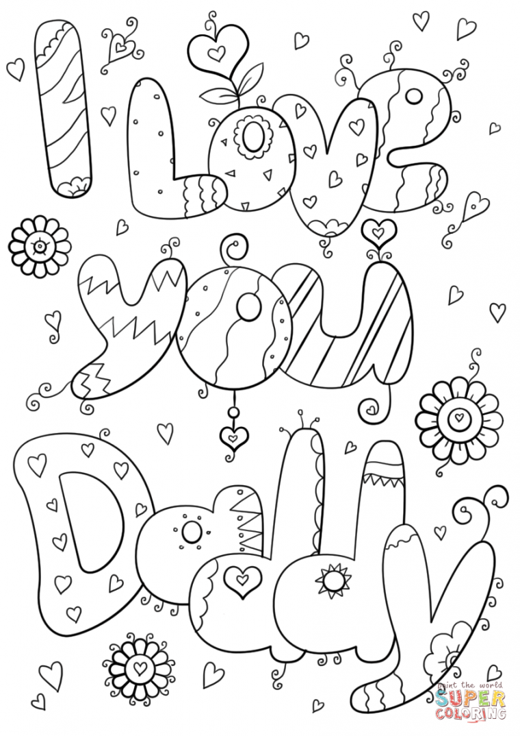 i love you dad coloring pages