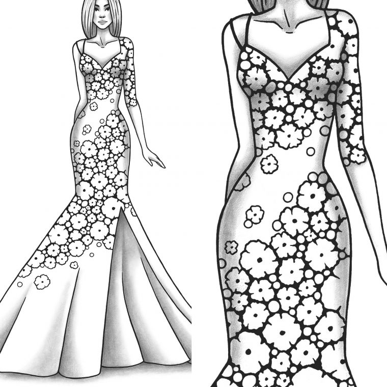 realistic fashion coloring pages