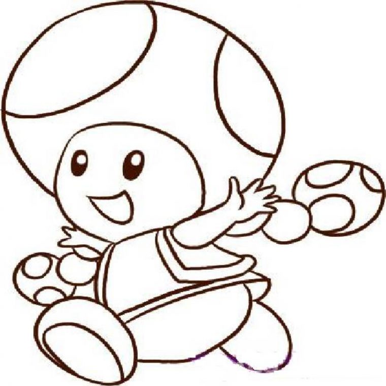 mario toad coloring pages