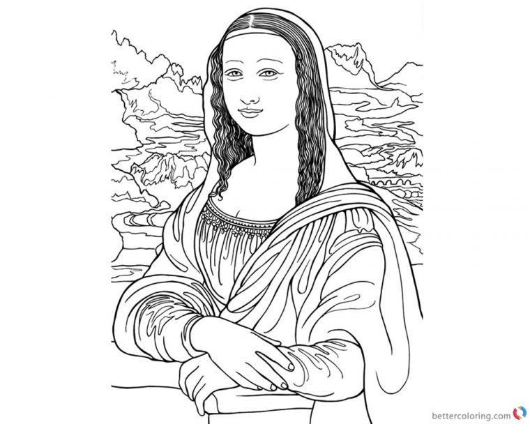 coloring pages mona lisa
