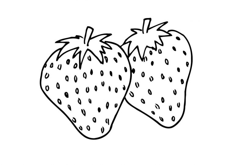 coloring page strawberry
