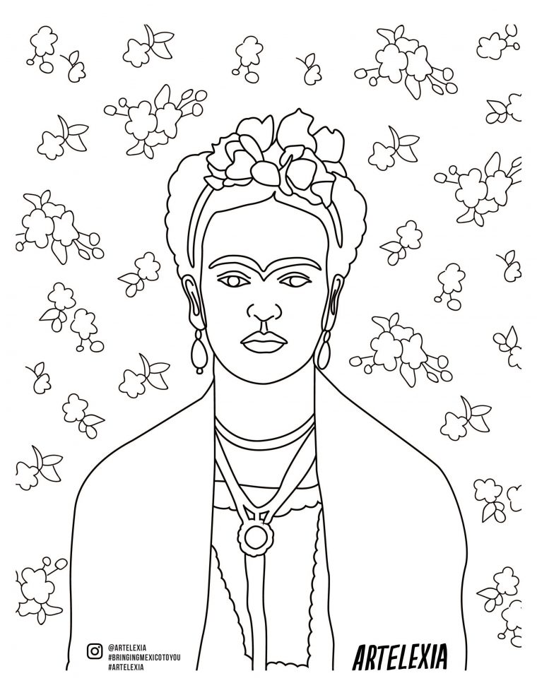 frida kahlo coloring page