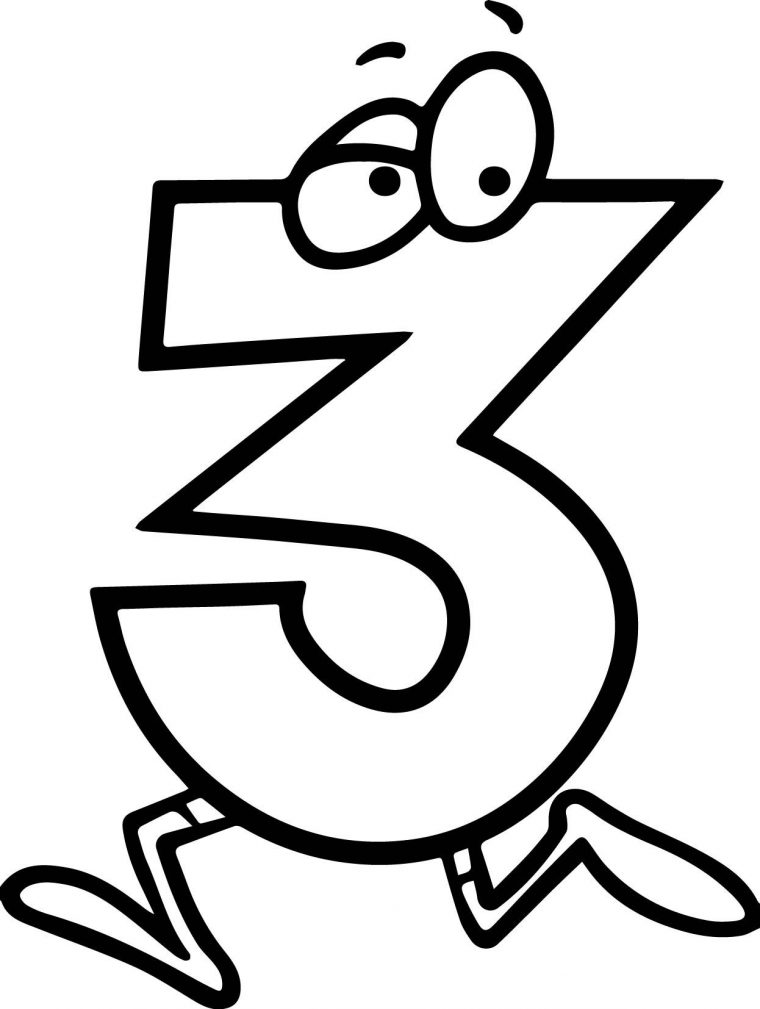 number 3 coloring page