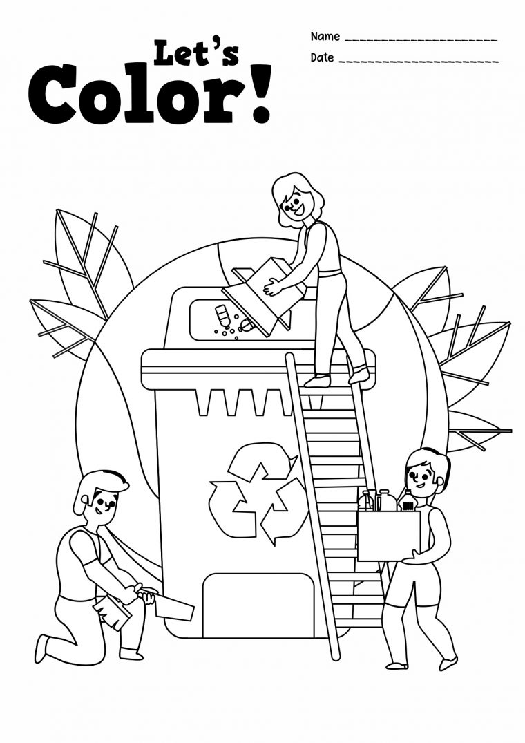 recycling coloring pages