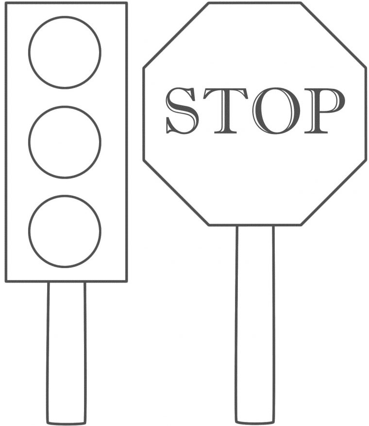 traffic light coloring page