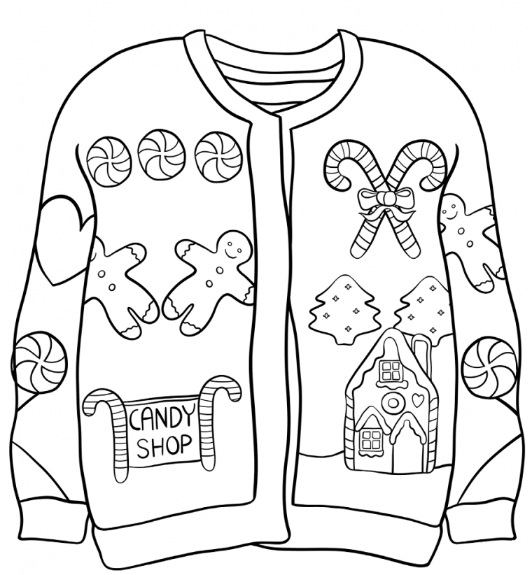 ugly sweater coloring pages