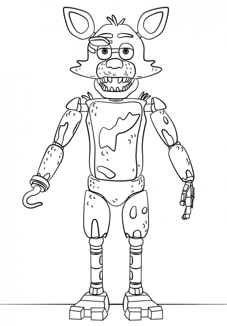 foxy five nights at freddy's coloring pages