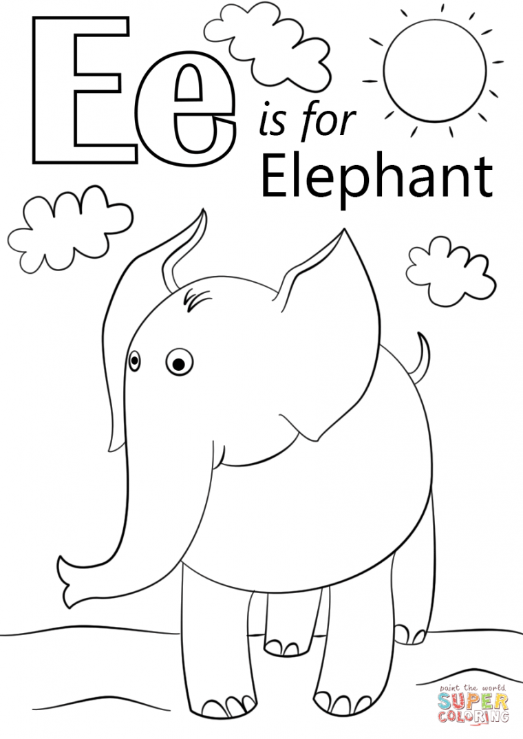 coloring pages letter e