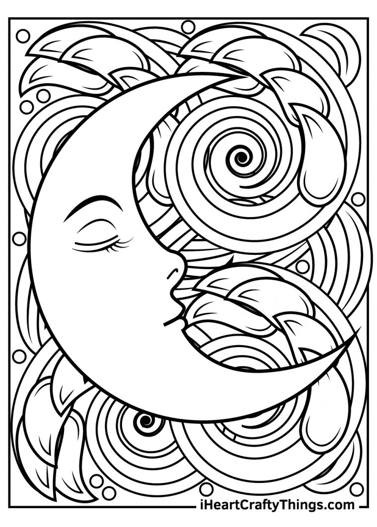 bohemian sun and moon coloring pages for adults