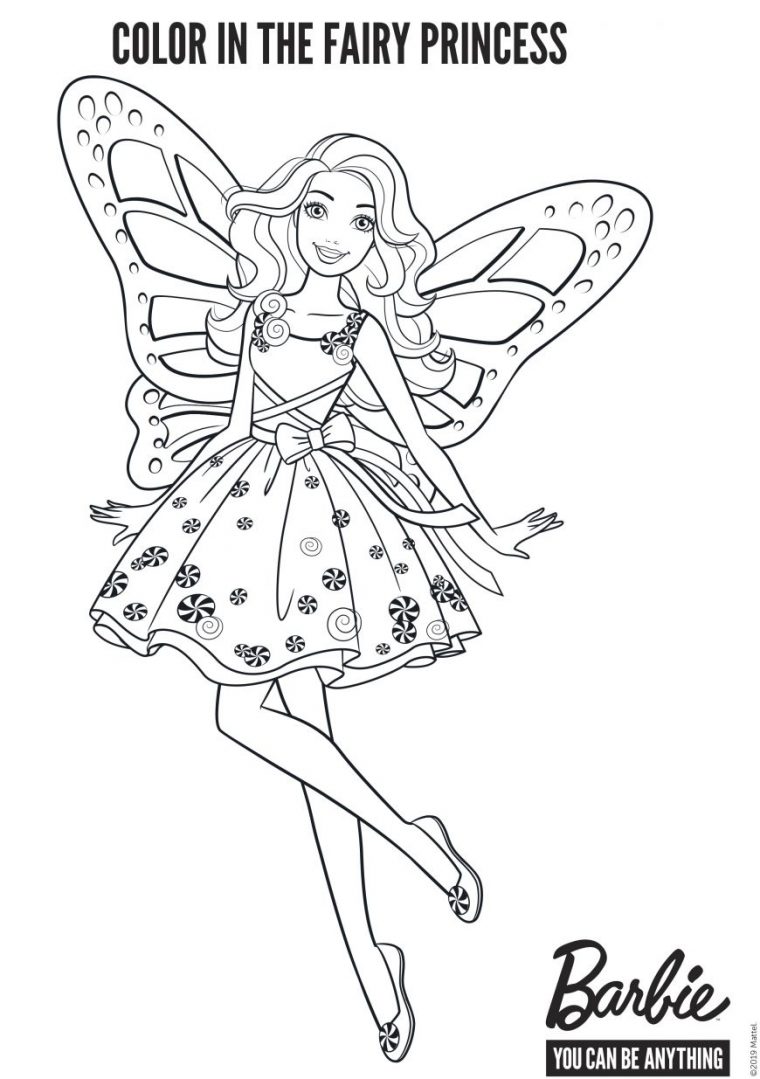 barbie fairy coloring pages