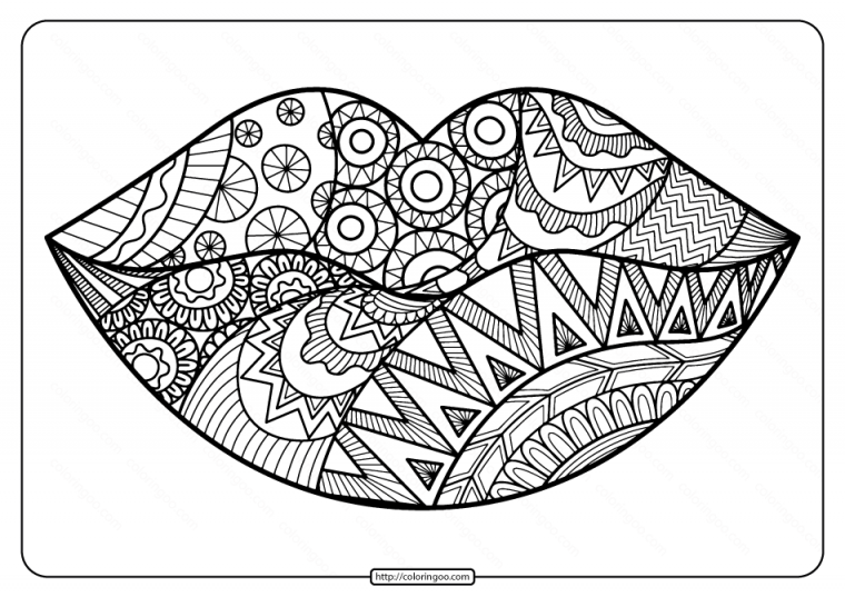 lip coloring pages