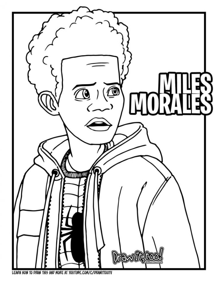 spiderman miles morales coloring pages
